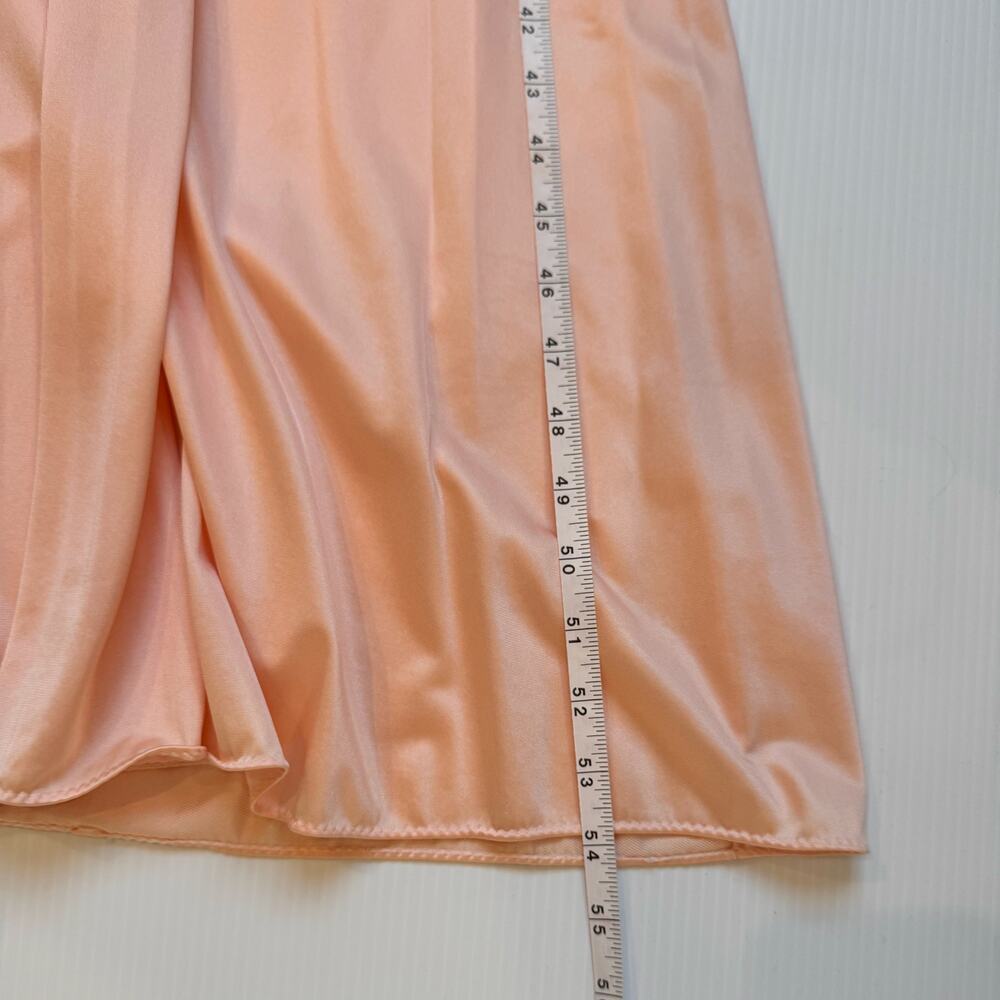 Elegant Vintage Olga Long Gown Peach Lace Maxi Slip Dress Women's 36 Coquette - Picture 12 of 15